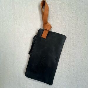ABLE Rachel Wristlet Black Nubuck Leather Handcrafted